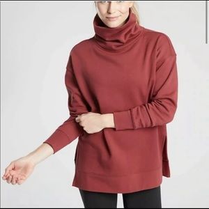 Athleta Women's High-Neck Maroon Top sz. XXS